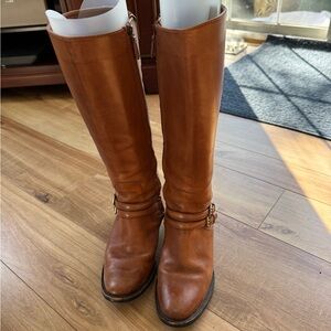 Cole Haan knee high tan boots buckle size 6